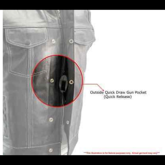 Men's White Stitched Paisley Club Leather Vest Motorcycle Biker Concealed Carry - Picture 2 of 6